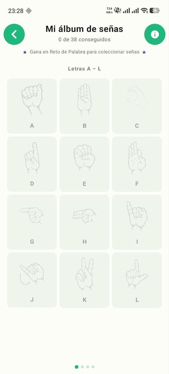Album of signs the user has collected